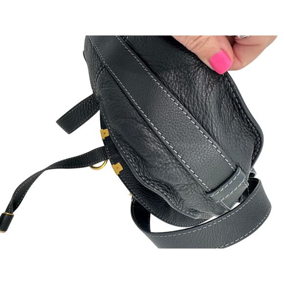 🖤 Chloé Marcie Medium Leather Saddle Bag – Black with Gold-Tone Hardware 🖤 - Picture 5 of 8